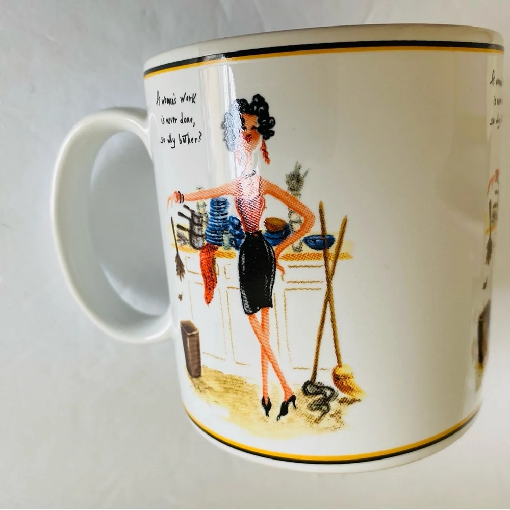 Sakura Spring Cleaning Coffee Mugs Cup Set of 4 Stoneware Humorous Novelty Gifts